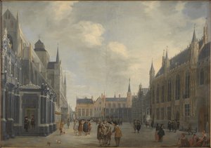 Burg-pladsen i Brugge, 1672. af Jan Baptist van Meunincxhove