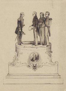 Design til et monument for 50 års uafhængighed fra Kongeriget Holland i 1863 af Jan Bos