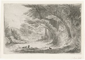 Skovkant med kaniner af Jan Bos Wz. (signed by artist)