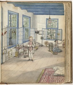 Brandes" søn Johnny og slaven Flora spinding, 1784