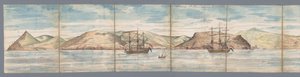 Udsigt over Saint Helena The Island of St Helena tegnet fra Rhee den 31. marts 1787 (titel på objekt) af Jan Brandes