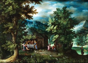 Jan Brueghel (I) Abraham og englene ved Mamre af Jan Brueghel the Elder