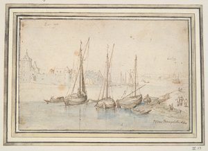 Udsigt over Ruhrort og Duisburg af Jan Brueghel the Elder