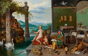 Allegori om hørelse af Jan Brueghel the Younger