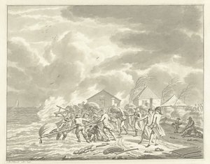 Oversvømmelsen af ​​Diemerzeedijk nær Amsterdam, 1776 af Jan Bulthuis (signed by artist)