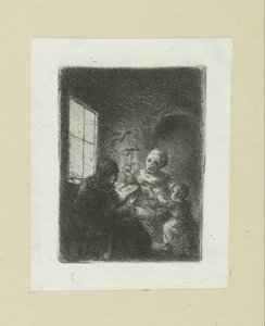 Gezin ved det raam The Compleat Work of Etchings af John Chalon / Oeuvre Complette des Eaux Fortes af Jean Chalon (serietitel) af Jan Chalon
