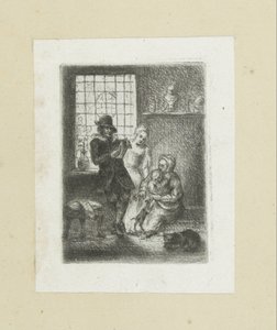 Interiør sætter een gezin The Compleat Work of Etchings af John Chalon / Oeuvre Complette des Eaux Fortes af Jean Chalon (serietitel) af Jan Chalon