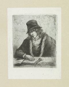 Lezende mand sætter hakkede The Compleat Work of Etchings af John Chalon / Oeuvre Complette des Eaux Fortes af Jean Chalon (serietitel) af Jan Chalon