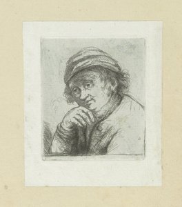 Man lægger hånden onder zijn kin The Compleat Work of Etchings af John Chalon / Oeuvre Complette des Eaux Fortes af Jean Chalon (serietitel) af Jan Chalon
