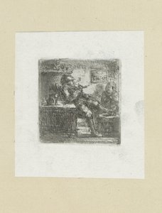 Mand sætter pijp The Compleat Work of Etchings af John Chalon / Oeuvre Complette des Eaux Fortes af Jean Chalon (serietitel) af Jan Chalon