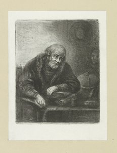Oude man aan zijn skrivebord The Compleat Work of Etchings af John Chalon / Oeuvre Complette des Eaux Fortes af Jean Chalon (serietitel) af Jan Chalon