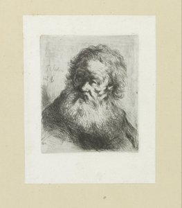 Oude mand sætter baard The Compleat Work of Etchings af John Chalon / Oeuvre Complette des Eaux Fortes af Jean Chalon (serietitel) af Jan Chalon