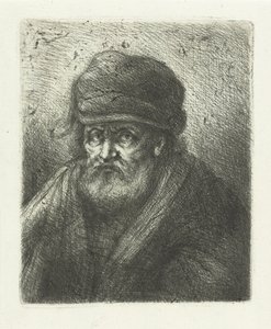 Gammel mand med skæg og hat af Jan Chalon