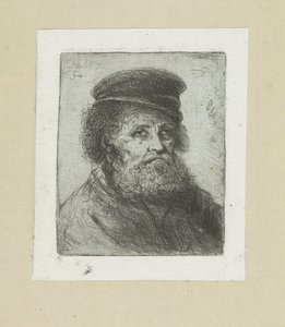Oude mand sætter baard i prut The Compleat Work of Etchings af John Chalon / Oeuvre Complette des Eaux Fortes af Jean Chalon (serietitel) af Jan Chalon