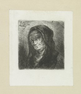 Oude kvinde met zwarte sluier The Compleat Work of Etchings af John Chalon / Oeuvre Complette des Eaux Fortes af Jean Chalon (serietitel) af Jan Chalon