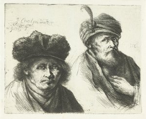 To mænd med hatte og turbaner af Jan Chalon