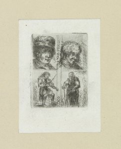 Vier mannen The Compleat Work of Etchings af John Chalon / Oeuvre Complette des Eaux Fortes af Jean Chalon (serietitel) af Jan Chalon