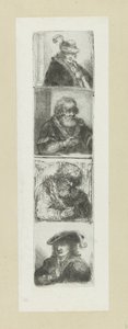 Vier mansportretten The Compleat Work of Etchings af John Chalon / Oeuvre Complette des Eaux Fortes af Jean Chalon (serietitel) af Jan Chalon