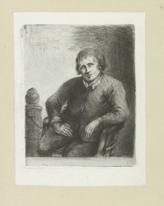 Sidder ved siden af ​​en søjle The Compleat Work of Etchings af John Chalon / Oeuvre Complette des Eaux Fortes af Jean Chalon (serietitel) af Jan Chalon
