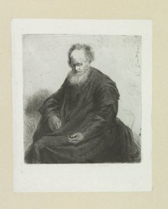 Zittende oude man met lange frakke The Compleat Work of Etchings af John Chalon / Oeuvre Complette des Eaux Fortes af Jean Chalon (serietitel) af Jan Chalon