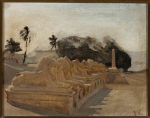 Sfinksalléen i Amons tempel i Karnak. Fra en rejse til Egypten af Jan Ciągliński
