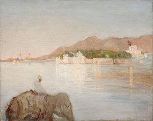 Maharajaernes palads ved Udajpur-søen. Fra en rejse til Indien af Jan Ciągliński