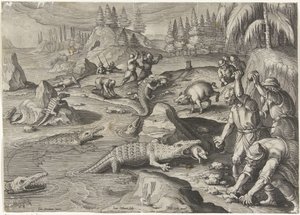 Krokodillenvangst Jachttaferelen (serietitel) Jagten på vildt, fugle og fisk i Bestiary (serietitel)