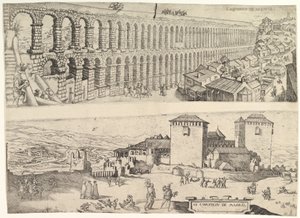 Akvædukten ved Segovia og Madrids slot, 1500-1599. af Jan Cornelisz Vermeyen