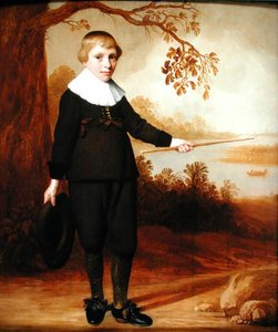 Portræt af en syv-årig dreng i et flodlandskab, 1640