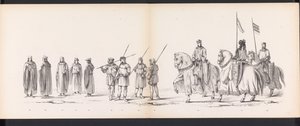 Masquerade of the Leiden Students, 1865 (plade 3) Udklædt procession holdt af medlemmerne af Leidens studentkorps den 6. juni 1865 til fejring af 290-året for Leidsche Hoogeschool, som viser: hollændernes indtog i af Jan Daniël Cornelis Carel Willem baron de Constant Rebecque