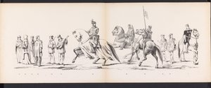 Masquerade of the Leiden Students, 1865 (plade 8) Udklædt procession holdt af medlemmerne af Leidens studentkorps den 6. juni 1865 til fejring af 290-året for Leidsche Hoogeschool, som viser: hollændernes indtog i