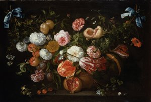 En krans af blomster