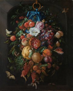 Feston af frugt og blomster Feston af frugter og blomster af Jan Davidsz de Heem