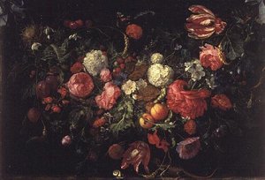 Stilleben af blomster og frugt af Jan Davidsz de Heem