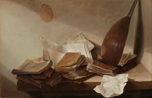 Stilleben med bøger, 1625-30