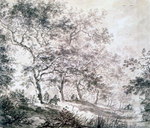 En gruppe træer ved kanten af vand, 1643