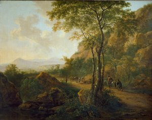 Italiensk Landskab med Muleteers, c1629-1652