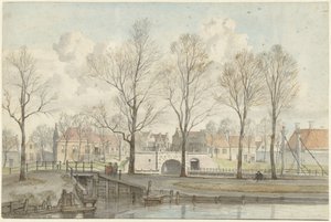 Heerenpoort i Leiden (?) af Jan Ekels (I)