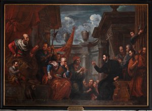 Saint Francis Xavier i strid med kejseren af Japan af Jan Erasmus Quellinus