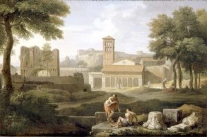 Udsigt over Tivoli af Jan Frans van Bloemen