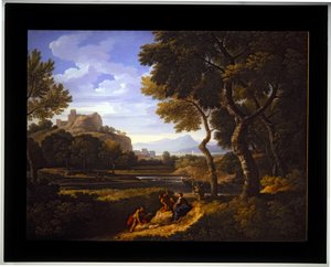 Two Landscapes, udateret (lærred) af Jan Frans van (1662-1749) Bloemen