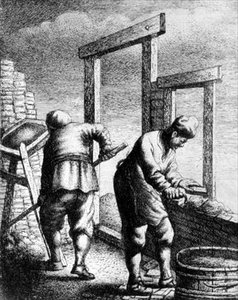 Murere, fra en serie, der forestiller håndværk og erhverv, ca. 1635 (radering)