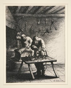 Låsesmede, fra en serie på 18 håndværk og håndværk af Jan Georg van Vliet