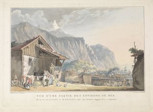 Udsigt over omgivelserne i Bex i Schweiz Vue d