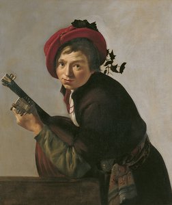 Ung mand spiller en teorbo af Jan Gerritsz van Bronckhorst