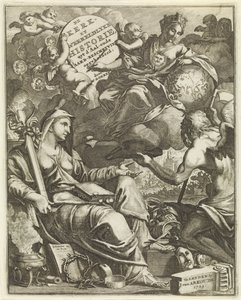 Allegori over kirkens og verdenshistorien Titelside til Willem Goeree, De kerklyke en Weereldlyke historien. 1729 Kirken og verdenshistorien uyt d