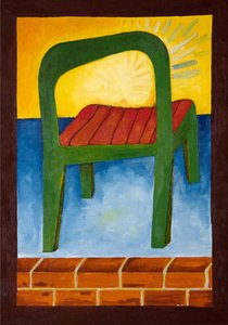 Chair in the Air, 2005 (olie på træ) af Jan Groneberg