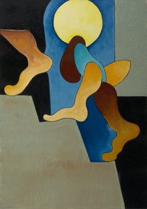Hører du ikke disse trin, 2008 (olie på lærred) af Jan Groneberg