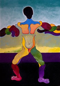 Ecce Homo: The Everlasting project to domesticate testosteron, 2007 (olie på lærred) af Jan Groneberg