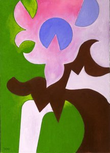 Grøn-Brun-Rose, 2009 (olie på lærred) af Jan Groneberg